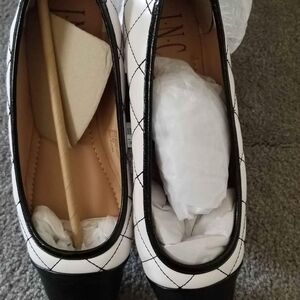 INC International Concepts Women's Black and White Loafers